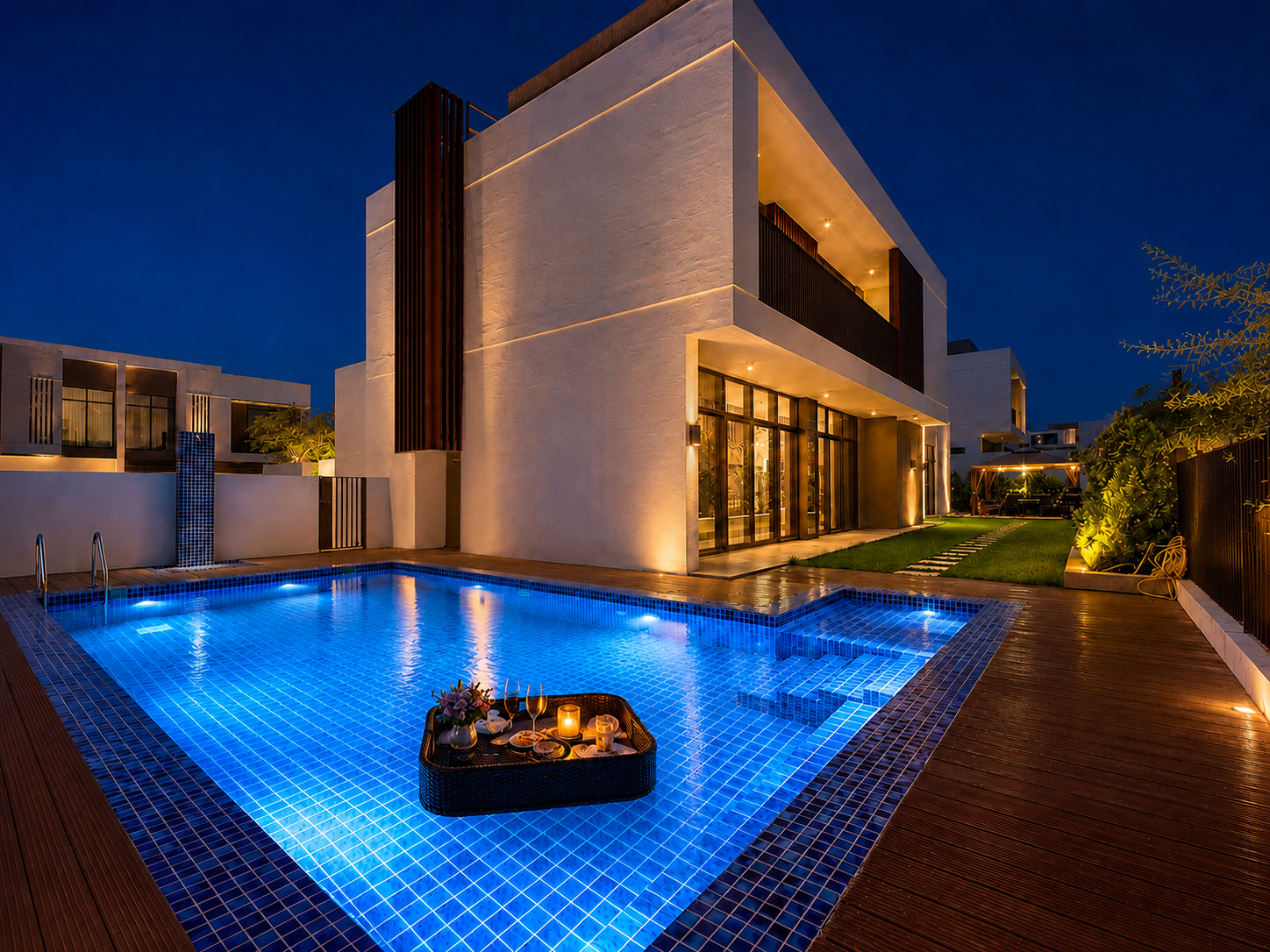 The Eden Grand Pool Villa at night